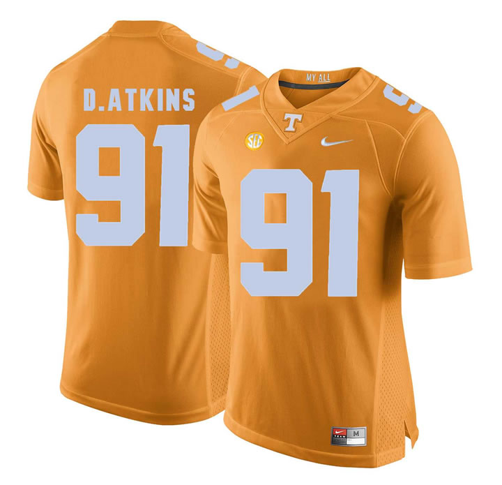 Tennessee Volunteers #91 Doug Atkins Orange College Football Jersey